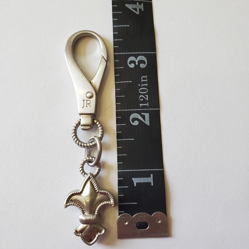 Judith Ripka Silver Fleur-de-Lis Keychain - Picture 3 of 3